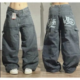 Orangehood 2024 hot Street Vintage Jeans New Y2K Harajuku Wash blue Multiple pockets Baggy Jeans Denim Pants Mens Womens High Waist Wide Trousers