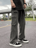 Buffool - Men's Strap Detail Pocket Loose Cargo Pants