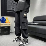 Orangehood   Grey Cargo Pants Men Joggers Streetwear 2024 Fashion Straight Harem Sweatpants Spring Autumn Drawstring Hip Hop Trousers