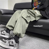 Orangehood   Grey Cargo Pants Men Joggers Streetwear 2024 Fashion Straight Harem Sweatpants Spring Autumn Drawstring Hip Hop Trousers