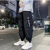 Orangehood   Cargo Pants Men's Fashion Loose Casual Pantalones Hombre Pink Hip Hop Sports Trousers Japanese Streetwear Black Sweatpants