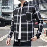 fall outfit men Spring and Autumn Plaid Long-Sleeved Shirt Men's Trendy Korean Style Handsome Slim Fit Autumn Men's Shirt Versatile Casual Men's Clothing