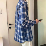 winter outfits men Men's Fashionable New Shirt Korean Style Casual Loose Long Sleeve Plaid Hip Hop Style Autumn Top Coat Men