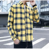 fall outfit men Spring and Autumn Plaid Long-Sleeved Shirt Men's Trendy Korean Style Handsome Slim Fit Autumn Men's Shirt Versatile Casual Men's Clothing