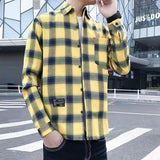 fall outfit men Spring and Autumn Plaid Long-Sleeved Shirt Men's Trendy Korean Style Handsome Slim Fit Autumn Men's Shirt Versatile Casual Men's Clothing