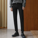 classy outfits men Black Jeans Men's Slim Fit Skinny Pants Stretch Slimming Tight Korean Style Trendy Skinny Casual Pants