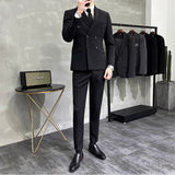 suit 2024 Korean-Style Slim-Fit Youth Suit Suit Suit Pants Ruffle Handsome Light Mature Coat Polo Collar Suit Suit Men