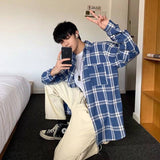 winter outfits men Men's Fashionable New Shirt Korean Style Casual Loose Long Sleeve Plaid Hip Hop Style Autumn Top Coat Men