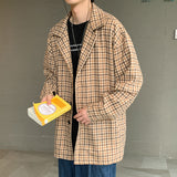 masculine men Autumn and Winter New Short Harajuku Style Woolen Men's Coat Lapel Korean Style Trendy Handsome Hong Kong Style Casual Woolen Coat