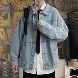 fall fits men Denim Coat for Boys Spring and Autumn New Korean Style Trendy Ins Casual Retro Jacket Fashionable Ruan Handsome Loose Top