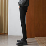 classy outfits men Black Jeans Men's Slim Fit Skinny Pants Stretch Slimming Tight Korean Style Trendy Skinny Casual Pants