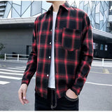 fall outfit men Spring and Autumn Plaid Long-Sleeved Shirt Men's Trendy Korean Style Handsome Slim Fit Autumn Men's Shirt Versatile Casual Men's Clothing