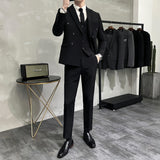 Orangehood suit 2024 Korean-Style Slim-Fit Youth Suit Suit Suit Pants Ruffle Handsome Light Mature Coat Polo Collar Suit Suit Men