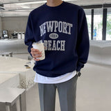 starboy outfit Letter Embroidered Sweater Men's Spring Korean Style Loose Trendy All-Match Cotton Pullover round Neck Long Sleeve Top