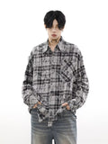 Orangehood Harajuku Plaid Shirts Coat Men Oversize Long Sleeve Men's Checkered Cardigan Blouses Male Japanese Streetwear Hip Hop