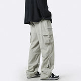 Orangehood Cargo Pants Men Zipper Oversize Wide Leg Trousers Male Streetwear Hip Hop Casual Korean Japanese Pocket Safari Style