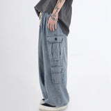 Orangehood Baggy Cargo Jeans Men Oversize Wide Leg Denim Trousers Male Cargo Pants Japanese Casual Loose Streetwear Hip Hop