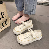 Orangehood 2024 Spring/Summer/Autumn New Thick Sole Round Head Canvas Shoes for Female Students Casual Korean Board Shoes