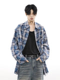 Orangehood Harajuku Plaid Shirts Coat Men Oversize Long Sleeve Men's Checkered Cardigan Blouses Male Japanese Streetwear Hip Hop