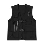 Orangehood Techwear Men's Shorts Set Tank Top Men Cargo Punk Rave Vest Male Shirt Streetwear Hip Hop Hippie Men Clothing Pockets