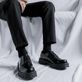 Orangehood New Man Japan Harajuku Korean Streetwear Fashion Business Wedding Leather Shoe Men High Sole Platform Casual Leather Shoes