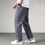 Orangehood   Brand Men Harem Cargo Pants Big Tall Men Casual Many Pockets Loose Work Pants Male Straight Trousers Plus Size 4XL 5XL 6XL