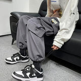 Orangehood   Grey Cargo Pants Men Joggers Streetwear 2024 Fashion Straight Harem Sweatpants Spring Autumn Drawstring Hip Hop Trousers