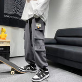 Orangehood   Grey Cargo Pants Men Joggers Streetwear 2024 Fashion Straight Harem Sweatpants Spring Autumn Drawstring Hip Hop Trousers